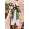 imageCOOFANDY Mens Button Down Shirts Short Sleeve Casual Linen Shirts for Men Summer Beach Wedding ShirtArmy Green