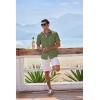 imageCOOFANDY Mens Button Down Shirts Short Sleeve Casual Linen Shirts for Men Summer Beach Wedding ShirtArmy Green