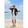 imageCOOFANDY Mens Button Down Shirts Short Sleeve Casual Linen Shirts for Men Summer Beach Wedding ShirtBlack
