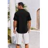 imageCOOFANDY Mens Button Down Shirts Short Sleeve Casual Linen Shirts for Men Summer Beach Wedding ShirtBlack