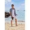 imageCOOFANDY Mens Button Down Shirts Short Sleeve Casual Linen Shirts for Men Summer Beach Wedding ShirtDark Blue