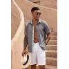 imageCOOFANDY Mens Button Down Shirts Short Sleeve Casual Linen Shirts for Men Summer Beach Wedding ShirtDark Gray