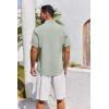 imageCOOFANDY Mens Button Down Shirts Short Sleeve Casual Linen Shirts for Men Summer Beach Wedding ShirtGreen
