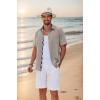 imageCOOFANDY Mens Button Down Shirts Short Sleeve Casual Linen Shirts for Men Summer Beach Wedding ShirtKhaki