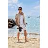 imageCOOFANDY Mens Button Down Shirts Short Sleeve Casual Linen Shirts for Men Summer Beach Wedding ShirtKhaki