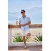 imageCOOFANDY Mens Button Down Shirts Short Sleeve Casual Linen Shirts for Men Summer Beach Wedding ShirtLight Blue