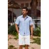 imageCOOFANDY Mens Button Down Shirts Short Sleeve Casual Linen Shirts for Men Summer Beach Wedding ShirtLight Blue