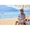imageCOOFANDY Mens Button Down Shirts Short Sleeve Casual Linen Shirts for Men Summer Beach Wedding ShirtLight Denim Blue
