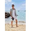imageCOOFANDY Mens Button Down Shirts Short Sleeve Casual Linen Shirts for Men Summer Beach Wedding ShirtLight Gray