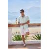 imageCOOFANDY Mens Button Down Shirts Short Sleeve Casual Linen Shirts for Men Summer Beach Wedding ShirtLight Green