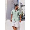 imageCOOFANDY Mens Button Down Shirts Short Sleeve Casual Linen Shirts for Men Summer Beach Wedding ShirtLight Green