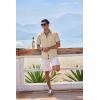 imageCOOFANDY Mens Button Down Shirts Short Sleeve Casual Linen Shirts for Men Summer Beach Wedding ShirtLight Khaki