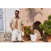imageCOOFANDY Mens Button Down Shirts Short Sleeve Casual Linen Shirts for Men Summer Beach Wedding ShirtLight Khaki