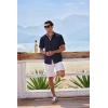 imageCOOFANDY Mens Button Down Shirts Short Sleeve Casual Linen Shirts for Men Summer Beach Wedding ShirtNavy Blue