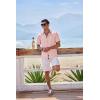 imageCOOFANDY Mens Button Down Shirts Short Sleeve Casual Linen Shirts for Men Summer Beach Wedding ShirtPink