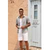 imageCOOFANDY Mens Button Down Shirts Short Sleeve Casual Linen Shirts for Men Summer Beach Wedding ShirtStone