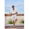 imageCOOFANDY Mens Button Down Shirts Short Sleeve Casual Linen Shirts for Men Summer Beach Wedding ShirtWhite