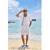 imageCOOFANDY Mens Button Down Shirts Short Sleeve Casual Linen Shirts for Men Summer Beach Wedding ShirtWhite