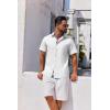 imageCOOFANDY Mens Button Down Shirts Short Sleeve Casual Linen Shirts for Men Summer Beach Wedding ShirtWhite
