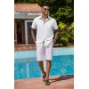imageCOOFANDY Mens Button Down Shirts Short Sleeve Casual Linen Shirts for Men Summer Beach Wedding ShirtWhite