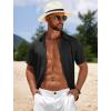 imageCOOFANDY Mens Casual Beach Shirts Short Sleeve Button Down Shirts Summer Vacation Untucked Dress ShirtsAblack