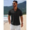 imageCOOFANDY Mens Casual Beach Shirts Short Sleeve Button Down Shirts Summer Vacation Untucked Dress ShirtsAblack