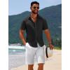 imageCOOFANDY Mens Casual Beach Shirts Short Sleeve Button Down Shirts Summer Vacation Untucked Dress ShirtsAblack