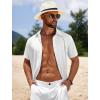 imageCOOFANDY Mens Casual Beach Shirts Short Sleeve Button Down Shirts Summer Vacation Untucked Dress ShirtsAwhite