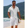 imageCOOFANDY Mens Casual Beach Shirts Short Sleeve Button Down Shirts Summer Vacation Untucked Dress ShirtsAwhite