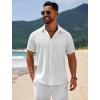 imageCOOFANDY Mens Casual Beach Shirts Short Sleeve Button Down Shirts Summer Vacation Untucked Dress ShirtsAwhite