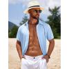 imageCOOFANDY Mens Casual Beach Shirts Short Sleeve Button Down Shirts Summer Vacation Untucked Dress ShirtsBlue