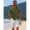 imageCOOFANDY Mens Casual Beach Shirts Short Sleeve Button Down Shirts Summer Vacation Untucked Dress ShirtsDark Army Green
