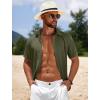 imageCOOFANDY Mens Casual Beach Shirts Short Sleeve Button Down Shirts Summer Vacation Untucked Dress ShirtsDark Army Green