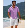 imageCOOFANDY Mens Casual Beach Shirts Short Sleeve Button Down Shirts Summer Vacation Untucked Dress ShirtsLavender