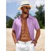 imageCOOFANDY Mens Casual Beach Shirts Short Sleeve Button Down Shirts Summer Vacation Untucked Dress ShirtsLavender