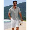 imageCOOFANDY Mens Casual Beach Shirts Short Sleeve Button Down Shirts Summer Vacation Untucked Dress ShirtsLight Gray
