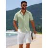 imageCOOFANDY Mens Casual Beach Shirts Short Sleeve Button Down Shirts Summer Vacation Untucked Dress ShirtsLight Green