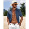 imageCOOFANDY Mens Casual Beach Shirts Short Sleeve Button Down Shirts Summer Vacation Untucked Dress ShirtsNavy Blue
