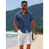 imageCOOFANDY Mens Casual Beach Shirts Short Sleeve Button Down Shirts Summer Vacation Untucked Dress ShirtsNavy Blue