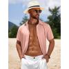 imageCOOFANDY Mens Casual Beach Shirts Short Sleeve Button Down Shirts Summer Vacation Untucked Dress ShirtsPink