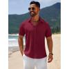 imageCOOFANDY Mens Casual Beach Shirts Short Sleeve Button Down Shirts Summer Vacation Untucked Dress ShirtsWine Red