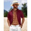 imageCOOFANDY Mens Casual Beach Shirts Short Sleeve Button Down Shirts Summer Vacation Untucked Dress ShirtsWine Red