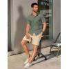 imageCOOFANDY Mens Casual Short Sleeve Shirts Button Down Summer Beach Shirt Lightweight Textured Tops with PocketArmy Green