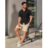 imageCOOFANDY Mens Casual Short Sleeve Shirts Button Down Summer Beach Shirt Lightweight Textured Tops with PocketBlack