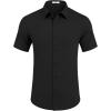 imageCOOFANDY Mens Casual Short Sleeve Shirts Button Down Summer Beach Shirt Lightweight Textured Tops with PocketBlack