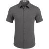 imageCOOFANDY Mens Casual Short Sleeve Shirts Button Down Summer Beach Shirt Lightweight Textured Tops with PocketDark Gray