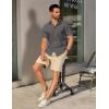 imageCOOFANDY Mens Casual Short Sleeve Shirts Button Down Summer Beach Shirt Lightweight Textured Tops with PocketDark Gray