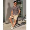 imageCOOFANDY Mens Casual Short Sleeve Shirts Button Down Summer Beach Shirt Lightweight Textured Tops with PocketKhaki