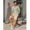 imageCOOFANDY Mens Casual Short Sleeve Shirts Button Down Summer Beach Shirt Lightweight Textured Tops with PocketLight Green