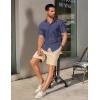 imageCOOFANDY Mens Casual Short Sleeve Shirts Button Down Summer Beach Shirt Lightweight Textured Tops with PocketNavy Blue